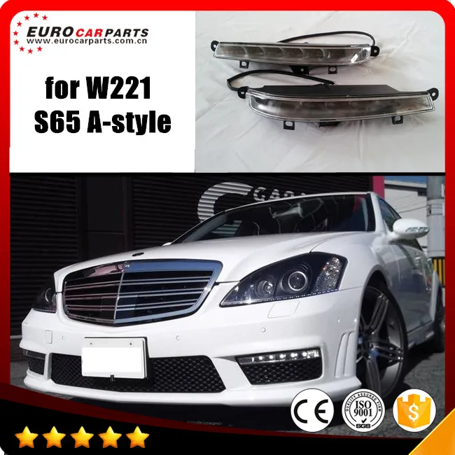 Дневные ходовые огни для Φ W221 S65 Style 1:1 Замена переднего бампера led | Автомобили и