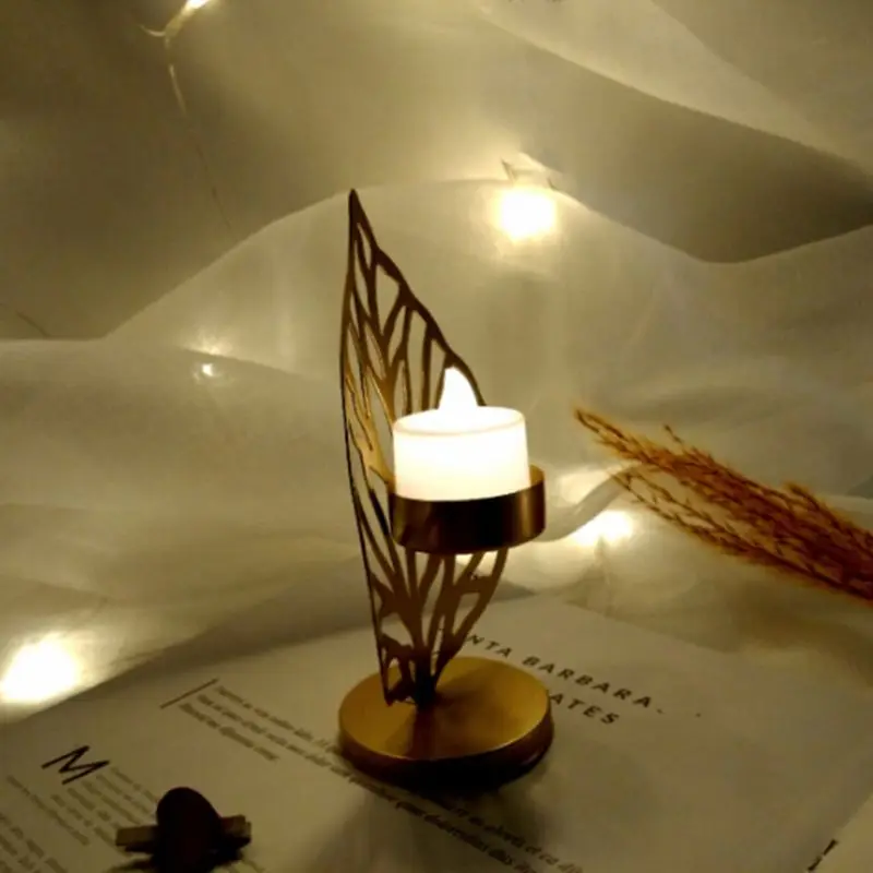 Nordic Стиль кованого железа полый лист Tealight подсвечник Декор ПРЕМИУМ