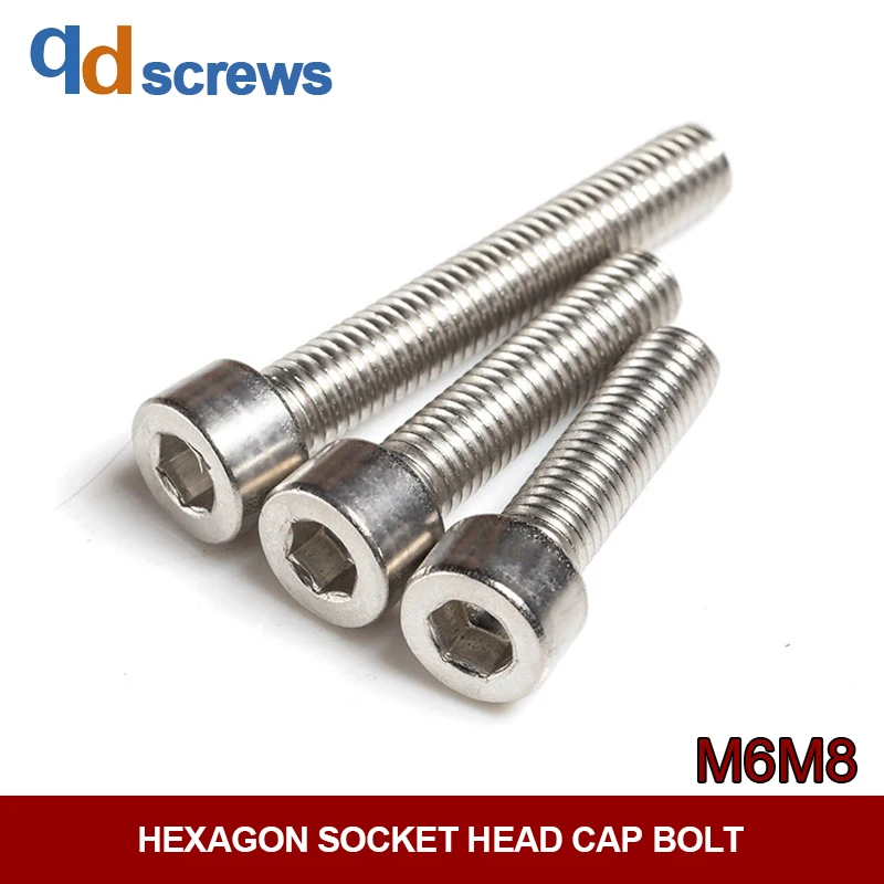 

M6M8 General Stainless Steel Hexagon socket head cap screws Hexagonal Cylindrical Head Bolt GB70.1 DIN912 ISO 4762