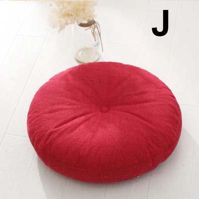 J Removable& Washable Round Shape Cotton Linen Seat Cushion with Core Tatami Cushion Pillow Home Decoration Soft Car Sofa Cushion - Цвет: J