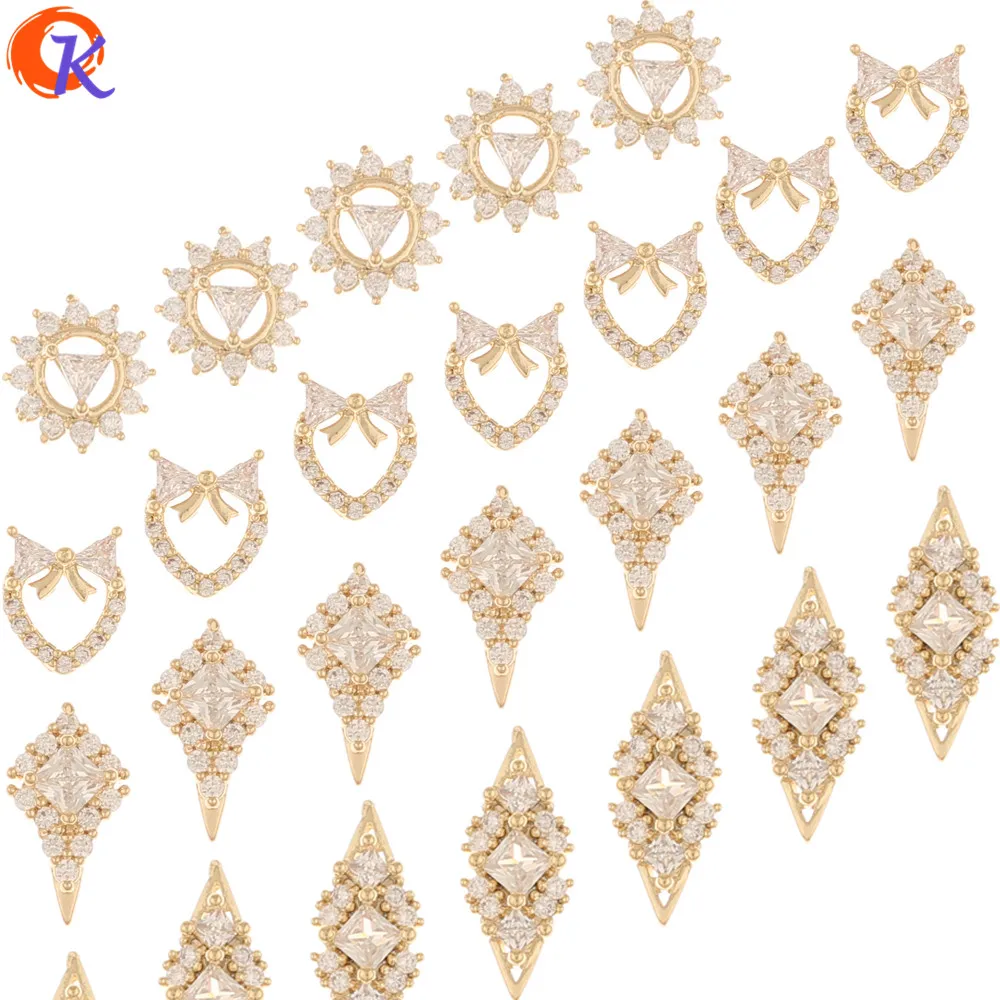 Cordial Design 50Pcs Jewelry Accessories/DIY Making/Genuine Gold Plating/Cubic Zirconia Charms/Hand Made/Fingernail Findings - cordial