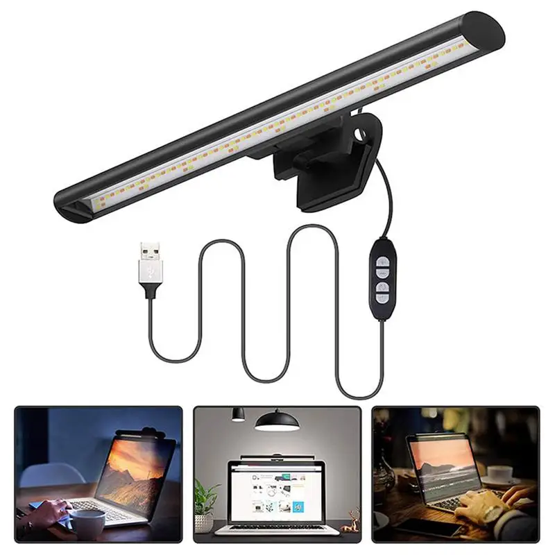 Lámpara LED de escritorio, de luz regulable con USB, para pantalla de ordenador lámpara de mesa, protección ocular, lectura - Luces iluminación