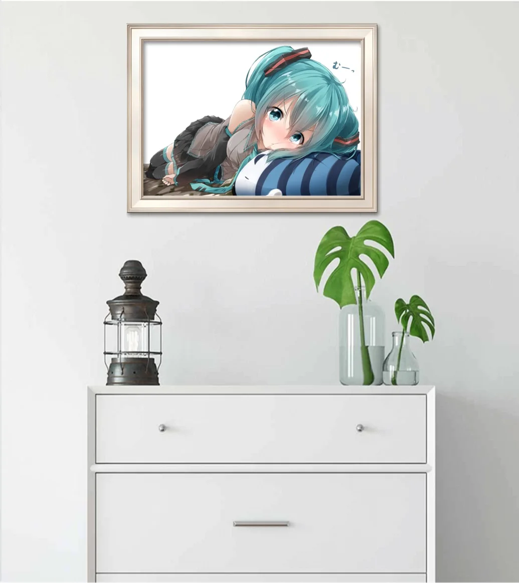 

Hatsune Miku Poster Canvas Painting Japanese Singing Girl Anime Wall Pictures for Living Room Wall Art Canvas Home Decor