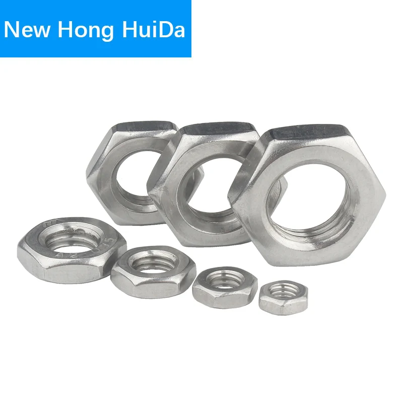 DIN439 GB6172 Hexagon Thin Nut 304 Stainless Steel Hex Nut Metric Thread M6 M8 M10 M12 M14 M16 M18 M20 M22 M24