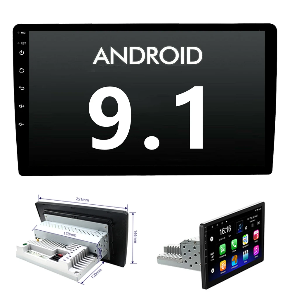 JOYINCAR 10 .1 дюймов 4 ядра 1Din Android 9 1 автомобильный Радио мультимедийный плеер