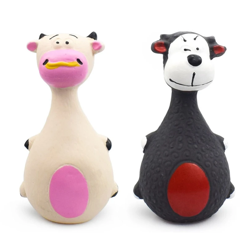 

2 Pcs Cute Big Belly Animal Shape Dog Squeak Interactive Chew Toys Bite-resistant Tooth Cleaning Molar Stick Interactive