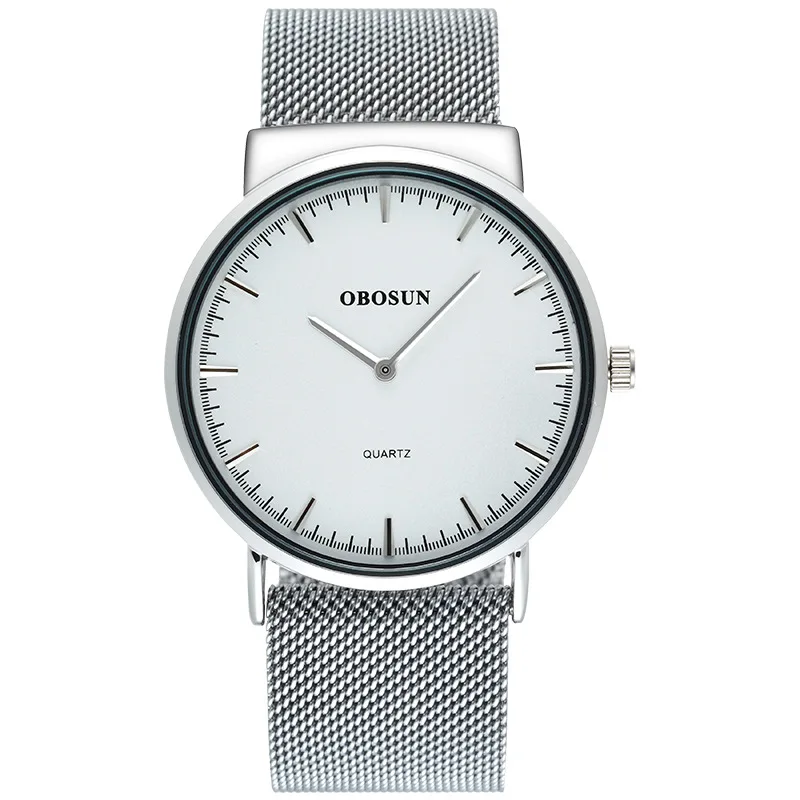 

Magnetic Snap Simple Quartz Watrproof Watch Cross Border-Style Spacious Electroplated Watch Japan Movement Mesh Belt MEN'S Watch