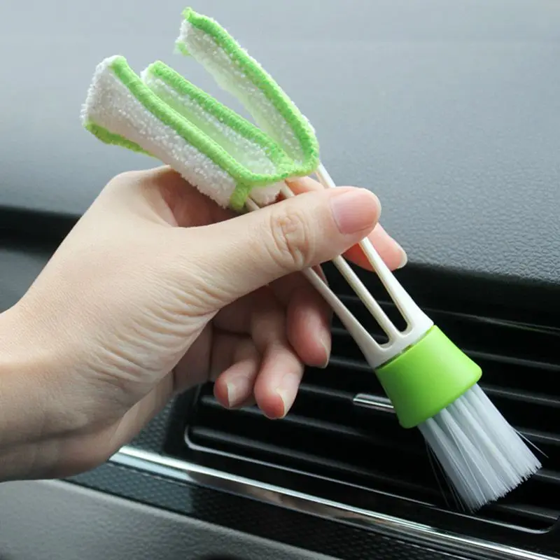 Новая DIY пластиковая Автомобильная кондиционерная щётка для вентиляционных штор, щетка для чистки, двухсторонняя щетка для серии, аксессуары, инструменты для пыли