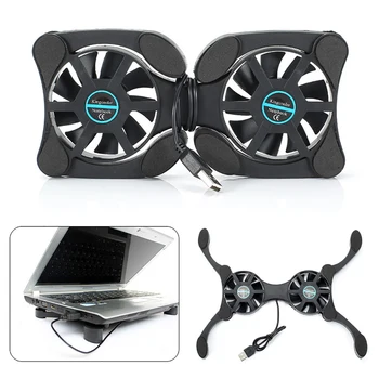 

Foldable USB Notebook Cooling Mats with Double Fans Mini Notebook Cooler Cooling Pad for 7-15 inch Notebook Laptop