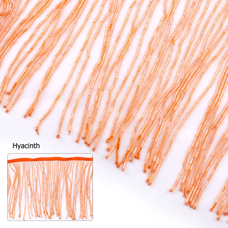 hyacinth 15 см, круглые бусины, отделка 5,5 ярдов, цветная бахрома с бахромой, высокое качество, для свадебного украшения платья или украшения штор своими руками - Цвет: hyacinth