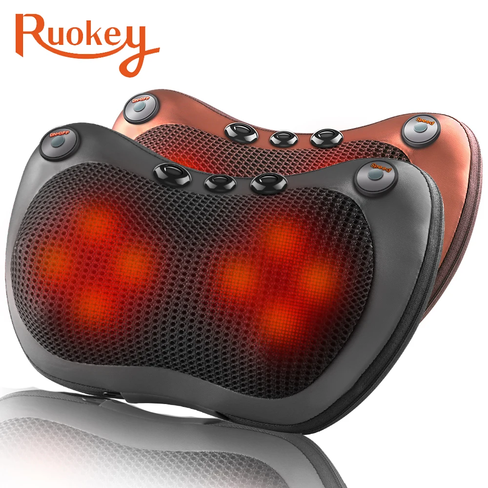 Massage Pillow Magnetic therapy Relax Vibrator Electric Shoulder Back Heating Kneading Infrared therapy shiatsu Neck Massager