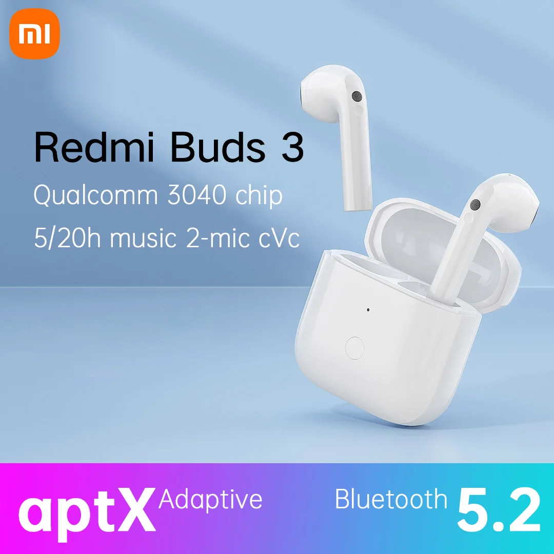 Оригинальные наушники Xiaomi Redmi Buds 3 полувкладыши гарнитура Bluetooth 5 2 TWS AptX адаптивные