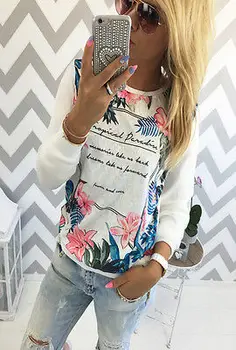 

Fashion Womens Ladies Casual T Shirt Long Sleeve Shirt Loose Printed Tops women T-shirt