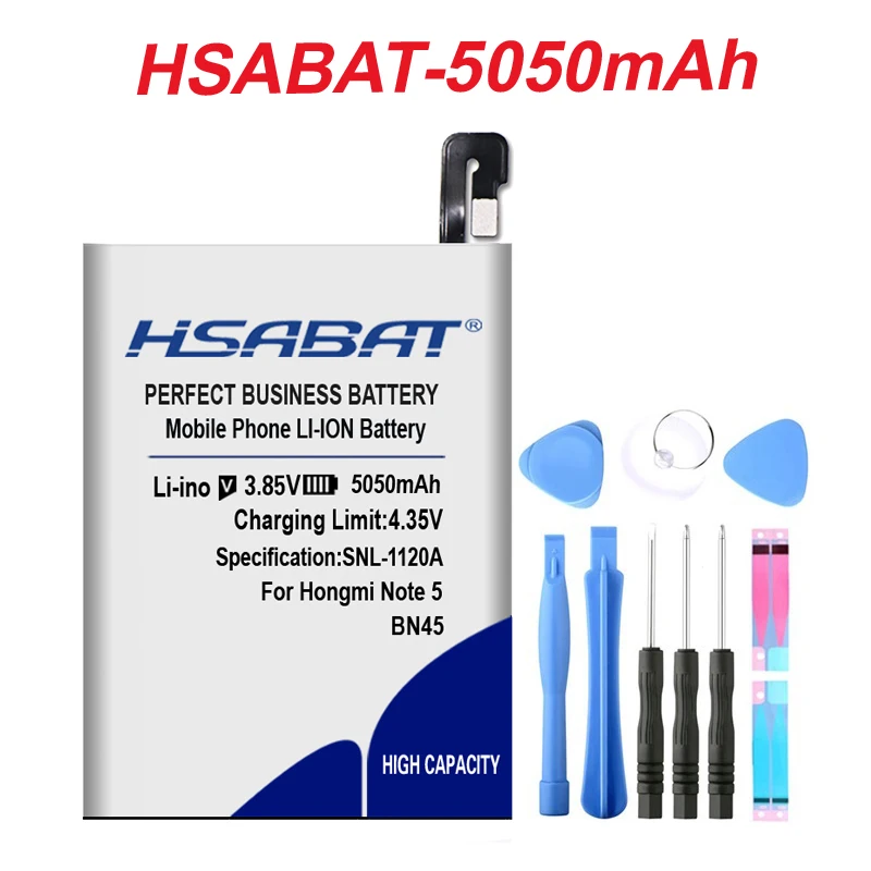 

HSABAT 2019 Top Brand 100% New 5050mAh BN45 Battery for Xiaomi Redmi Note 5 Hongmi Note 5 + free gift