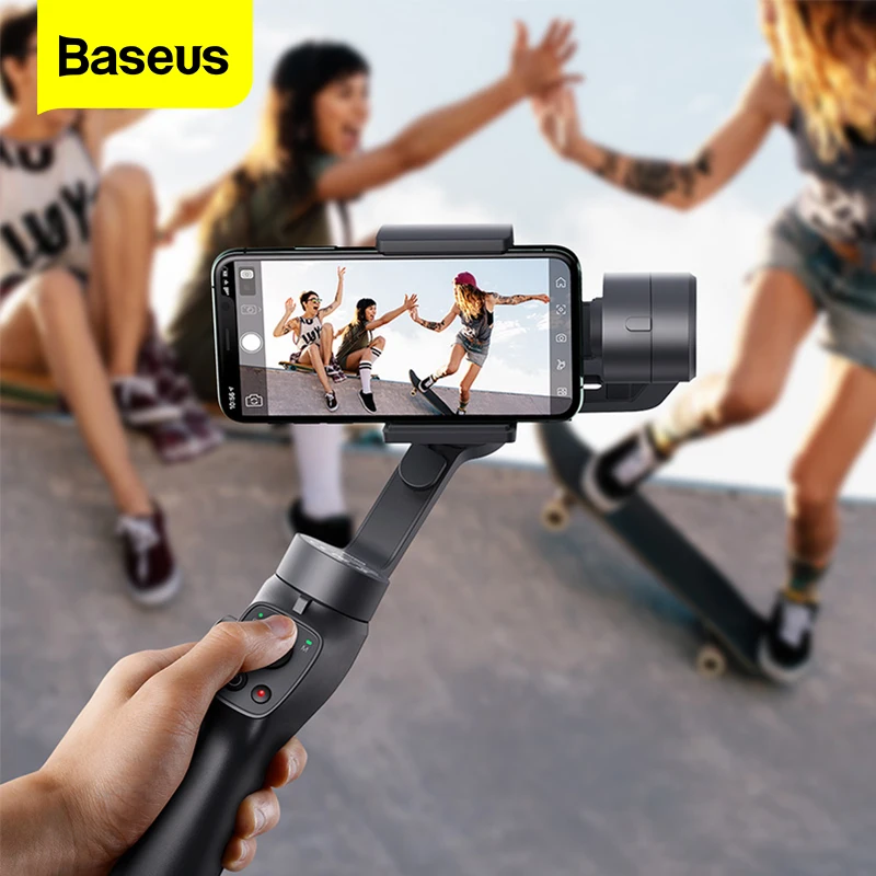 

Baseus 3-Axis Handheld Gimbal Stabilizer Outdoor Bluetooth Selfie Stick w/Focus Pull & Zoom for iPhone Samsung Action Camera