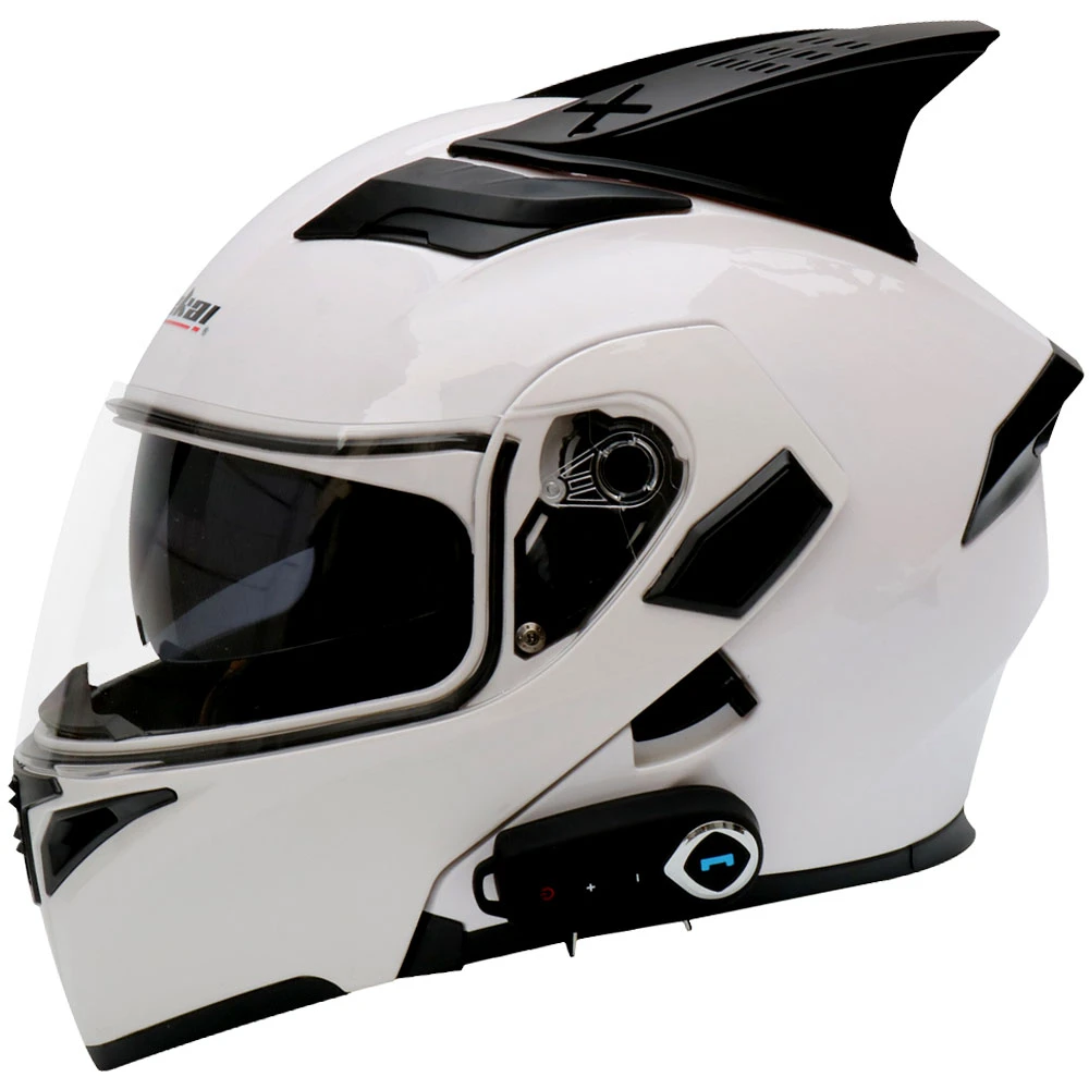 de moto, casco de moto Bluetooth, casco de carreras de carretera, casco abierto, buena calidad de viene con batería larga de radio li| Cascos| - AliExpress