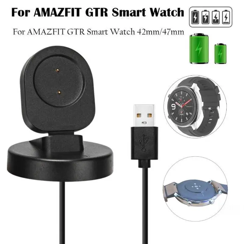 

1m USB Cable Magnetic Charger Dock Cradle Holder for HUAMI AMAZFIT GTR 42mm /GTR 47mm Smart Watch Charger High Quality Accessory