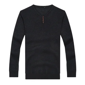 

Long Sleeve T Shirt Male Big Size V Collar Knitting Shirt Male Thin Section Plus Fat plus Pullover Fat Man Sweater Fat Men's
