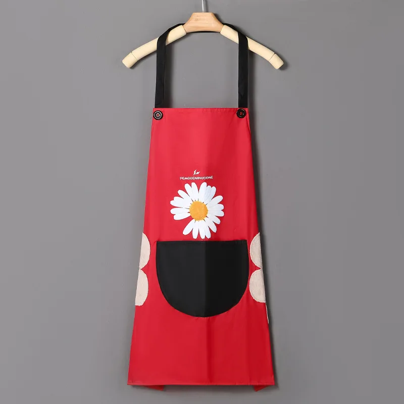 Apron Daisy Theme Wipe Hands Waterproof Pinafore Kitchen Supplies Kitchen Tools Gifts Presents Fashion Women Sleeveless Apron
