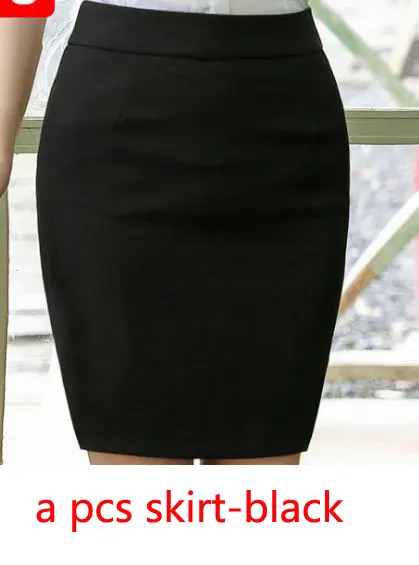 black skirt IZICFLY стиль формальный жилет и жилет плюс размер женские костюмы бизнес с юбкой и курткой Брюки наборы офисная форма стили - Цвет: black skirt