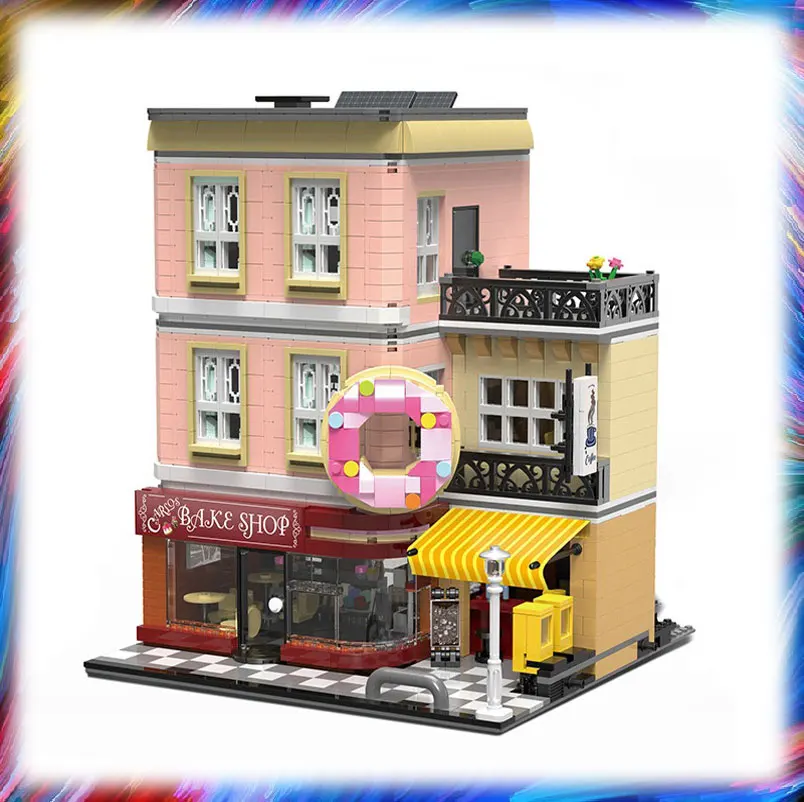 

MOC 2919PCS Compatible legoed City Streetview series The Bake Shop Model Building Kits Blocks Bricks Kids Toys Gifts