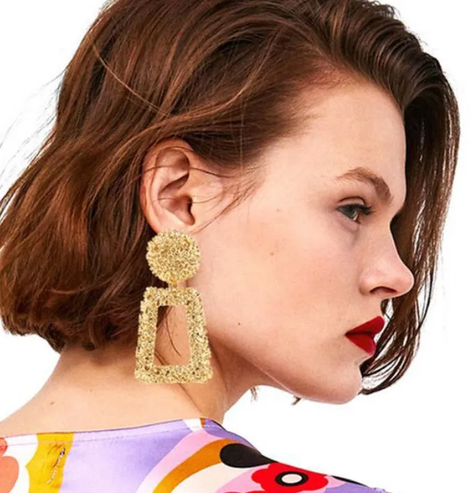 Acrylic Earrings 2020 Ms. Fashion New Creative Big Square He Bo Shaped Earrings Bohemia Jewelry Gift Earings For Women|Stud Earrings| - AliExpress