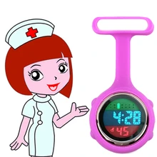 Новинка, многофункциональные часы для медсестры из силиконовой резины для женщин, женщин, девушек, доктора, медицинской больницы, Цифровой брелок, карманный электронный светильник, часы