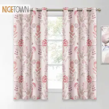 

NICETOWN Print Curtains Floral Design Window Treatments Botanical Vintage Country Rustic Style Home Decor Grommet for Bedroom
