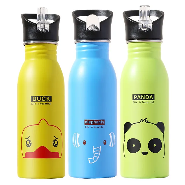 500ML Cartoon Kids Stainless Steel Outdoor Travel Water Bottle With