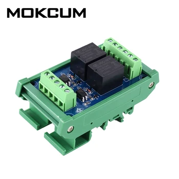 

DC 12V 2-Channel Relay Module High/Low Level Trigger Optocoupler Isolator PLC Signal Converter with Rail