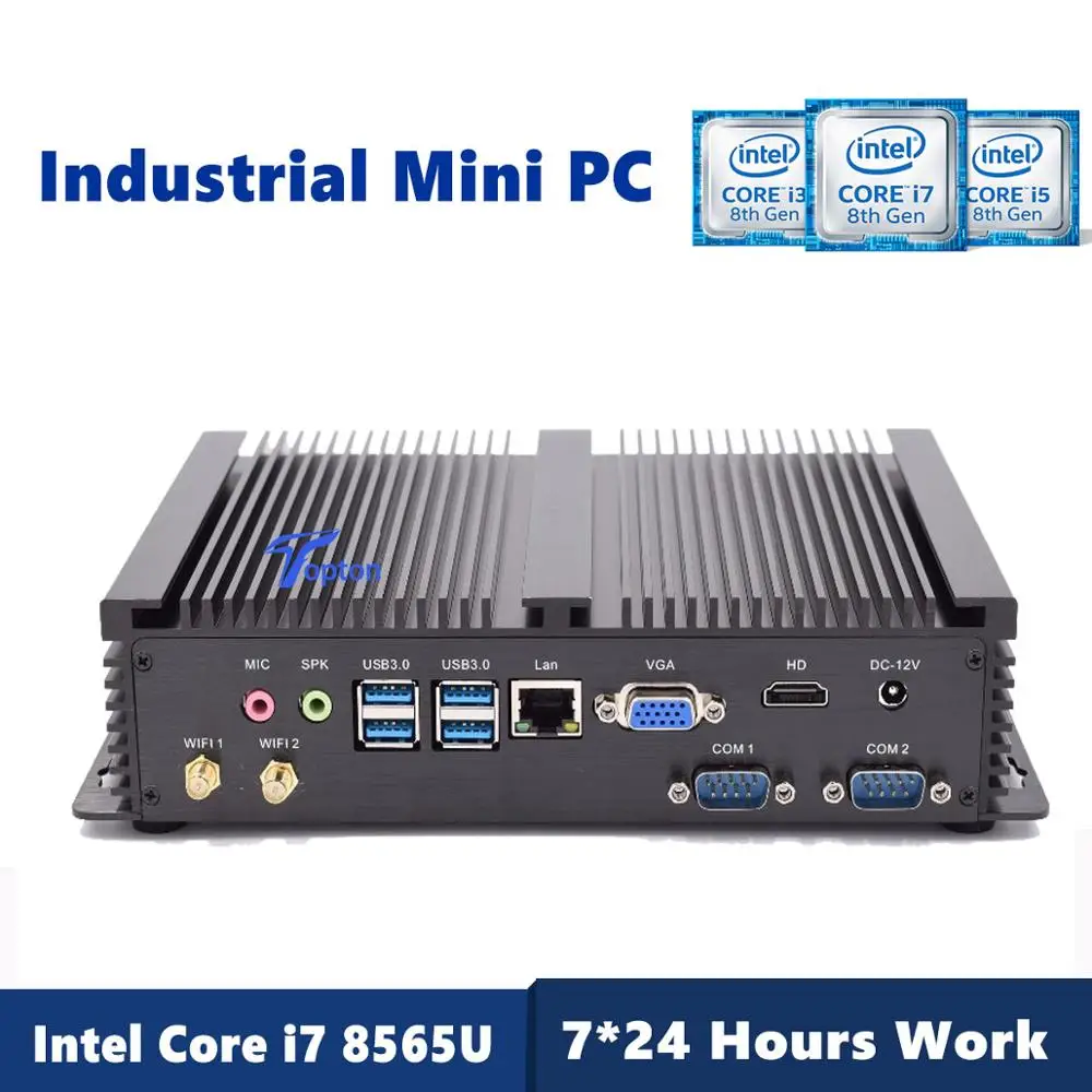 

Fanless MINI PC i7 8565U i5 8250U i3 5005U Industrial Computer 24 Hours 2 COM HDMI VGA Dual Display 300M Wifi 4K HD HTPC MINI PC