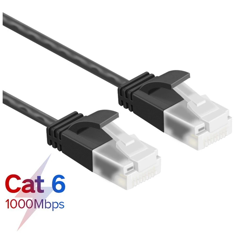 Прямой Угловой Ethernet кабель cat6 500 МГц 1000 Мбит/с ультратонкий сетевой Lan RJ45