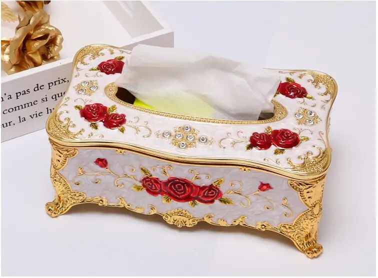 Europe classic metal tissue box kitchen tissue holder paper towel box papier cadeau rouleau for tissue paperZJH083