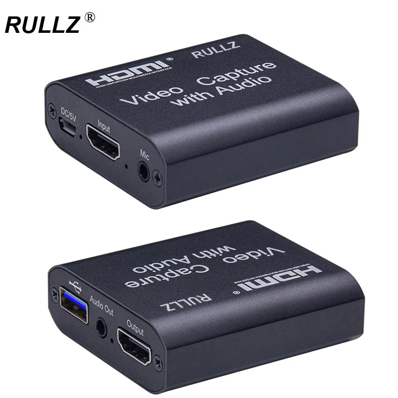 Rullz 4K 1080P HDMI к USB 2 0 3 карта видеозахвата петлеобразный аудиовыход микрофон в