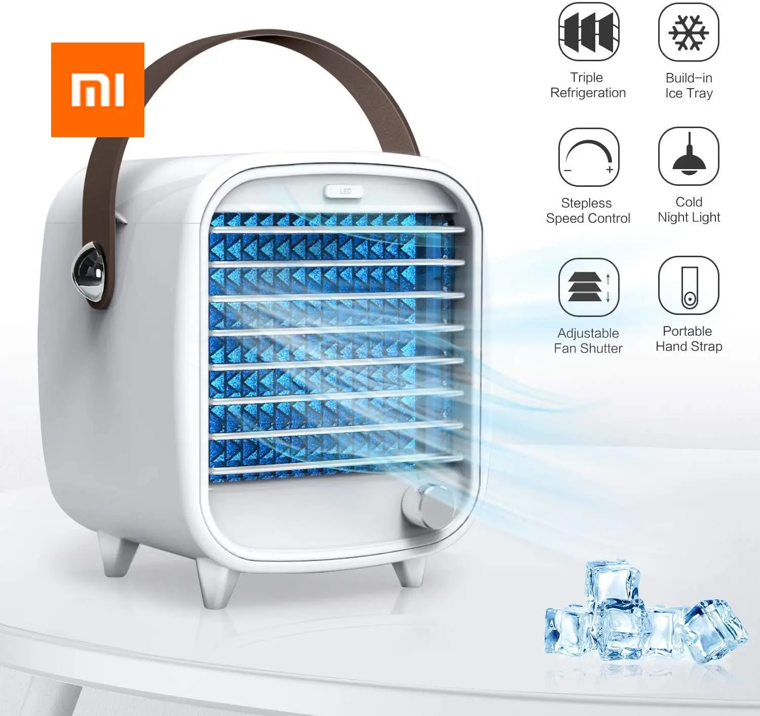 Портативный кондиционер Xiaomi маленький Настольный охладитель воздуха с USB