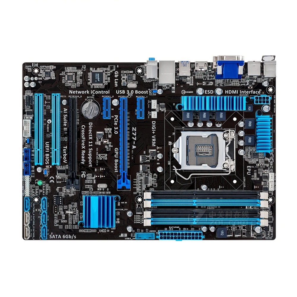 Для ASUS Z77-A рабочего Материнская плата Z77 разъем LGA 1155 i3 i5 i7 DDR3 32G блок питания ATX UEFI