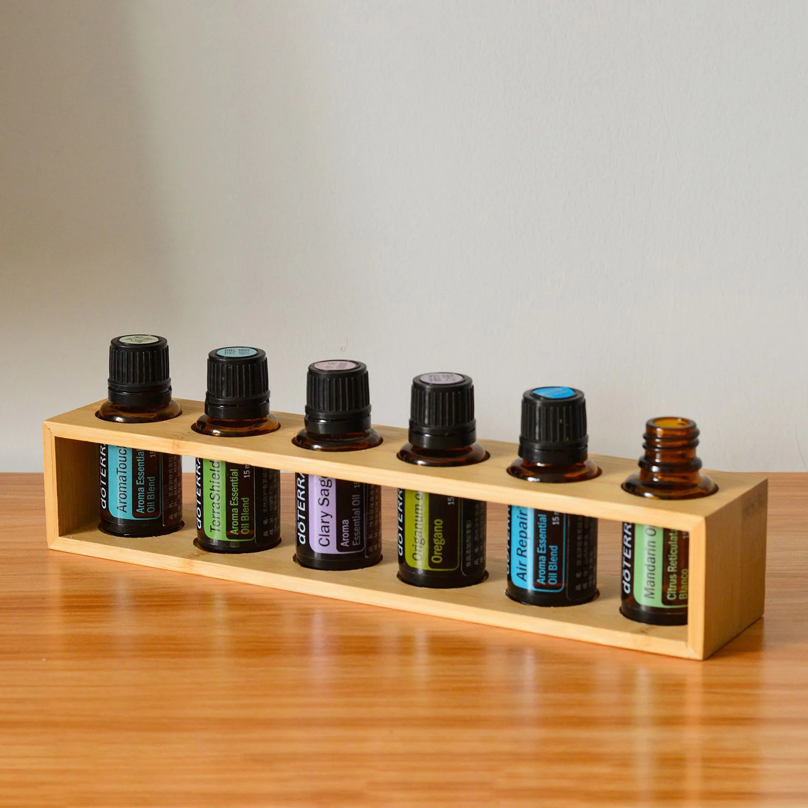 6/24 Holes Essential Oil Storage Rack 15ml Organizer Display Practical 6/24 Slots Showing Bamboo Stand 2