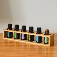 6/24 Holes Essential Oil Storage Rack 15ml Organizer Display Practical 6/24 Slots Showing Bamboo Stand 2