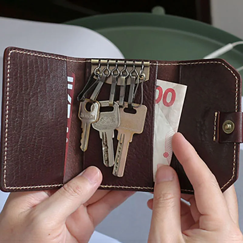 AETOO имплантированная коровья кожа, Ретро сумка для ключей, женская кожаная сумка с пряжкой, Мужская винтажная Пряжка для ключей