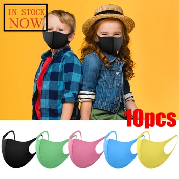 

10pcs Kids Outdoor Cycling Haze Sponge Mouth Face Mask Respirator Face Mask Fashion Mondkapjes Wasbaar Masque De Protection