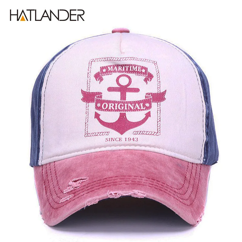 HATLANDER Модные 5 панелей Промытые хлопковые бейсбольные кепки Винтаж папа шляпа для бейсболка для мужчин и женщин кепка хип-хоп приталенные спортивные шапки Кепка