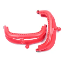 

Kiss Clasps Lock Arch Frame Plastic Ball Heads Red For Coin Purse Bags Handbags Handle DIY Accessories 8.5x5cm