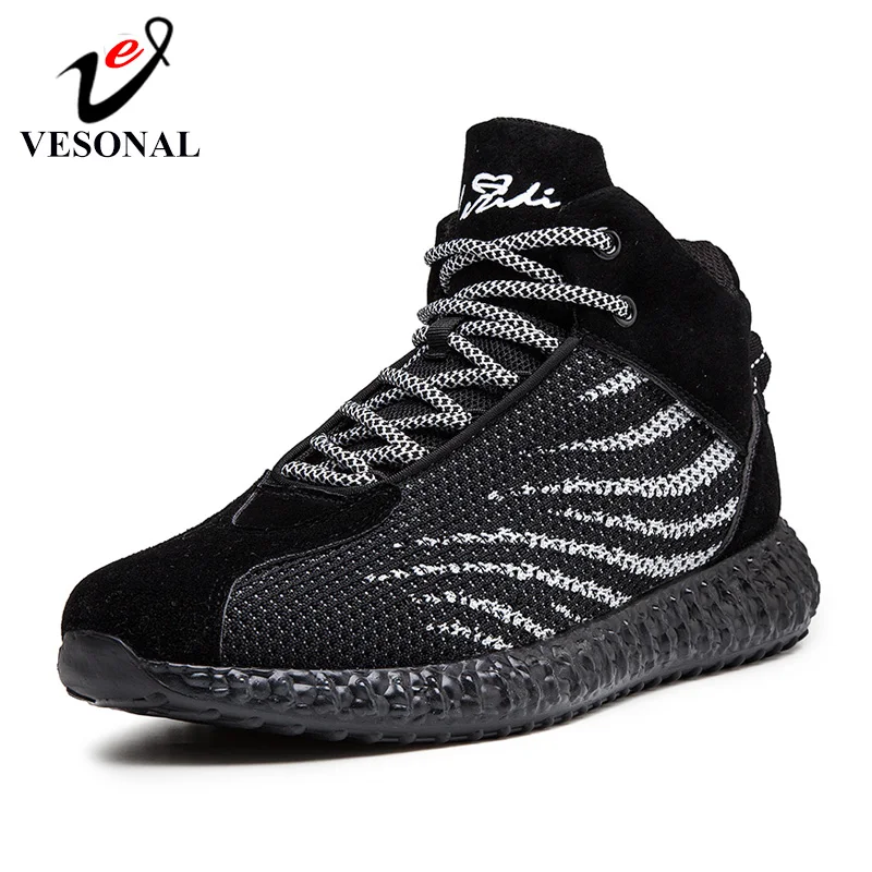 VESONAL 2020 New Spring Autumn High Top Sneakers Men Shoes Casual Hip Hop Rock Breathable Male Footwear comfortable Fish scales | Обувь
