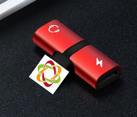 Red Egeedigi 2 in 1 Audio Charging Adapter for Lightning Splitter To Charging Earphone AUX Jack Cable for iPhone X XR Xs Max 7 8Plus - Цвет: Red