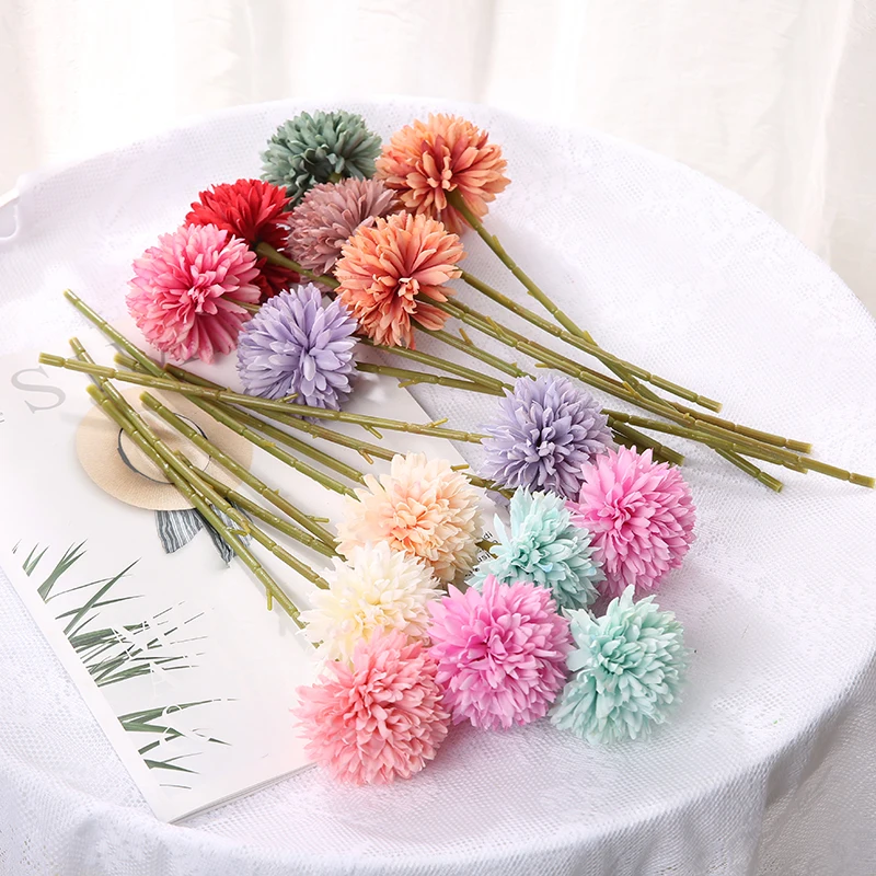 thumbnail image 1 of Ramo de flores artificiales de hortensia de 3 o 5 piezas para decoración del hogar, dormitorio, boda, jarrones artesanales, accesorios para arreglos florales, 1 of 5