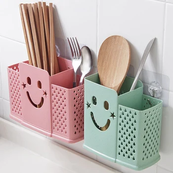 

2/3 Grids Knife Fork Spoon Rack Kitchen Organizer Chopsticks Holder Wall mounted Storage Shelf Drain Rack Tableware Storage Rack
