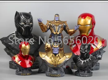 

Black Panther Bust Doll Resin figure Garage Kit 1/2 scale painted figure Captain America III Iron Man MK46