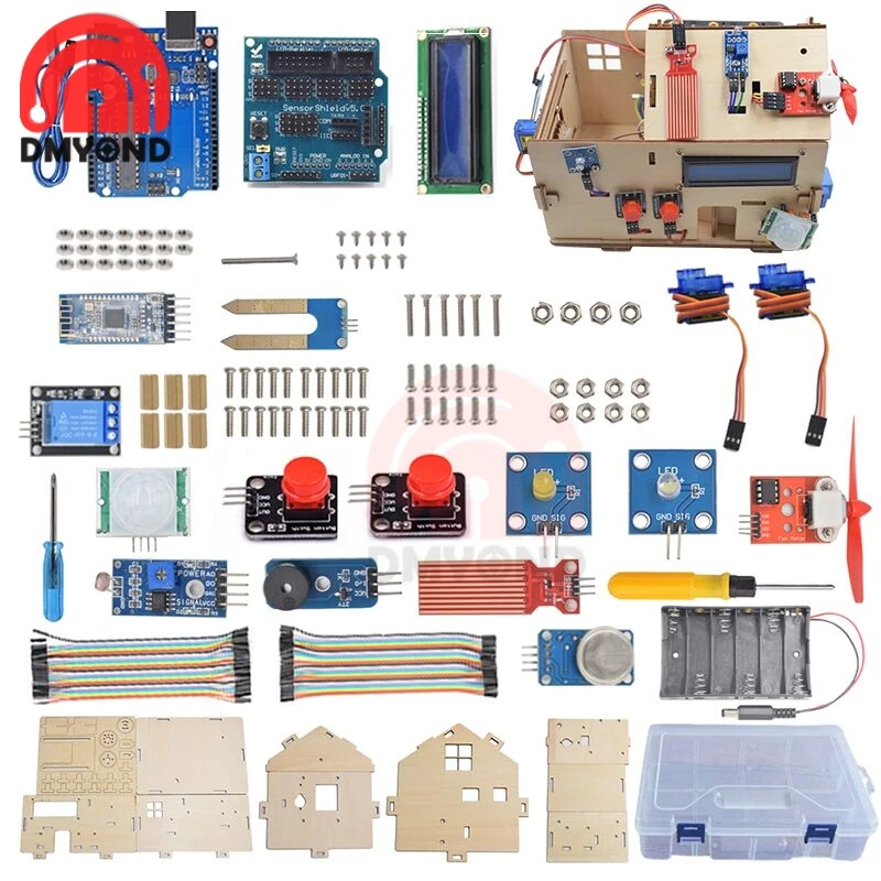아두이노 DIY STEM용 스마트 홈 키트, 플러스 보드 학습 키트, 샘플 프로그램 재료 및 조립 단계 전체 세트