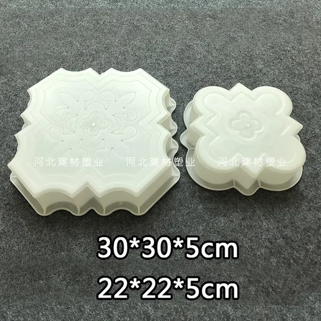 2Db Cement Antik Virág Tégla Penész Négyzetkerti Falkészítés 3D -S Faragófaragó Műanyag Burkolat Formák 30X30X5Cm - Image 3