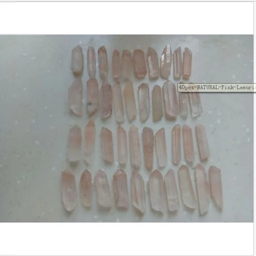 40 шт. натуральный розовый Lemurian Seed кварцевый кристалл точечный образец 60-50 г